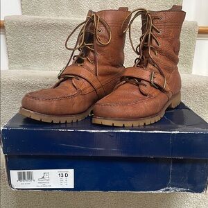 Polo by Ralph Lauren Brown Leather Boots with Rugged Sole